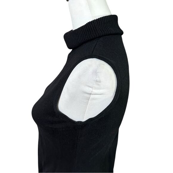 Calvin Klein Black Sleeveless Turtleneck Lightweight Sweater Sz Small - Picture 5 of 11